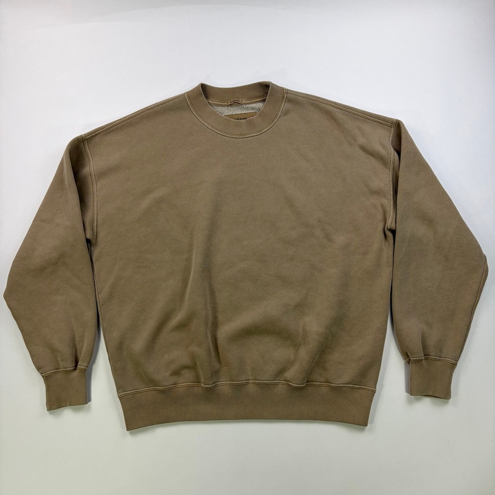 Abercrombie & Fitch Soft A&F Essentials Sweatshirt Mens S Tan Oversized Crewneck